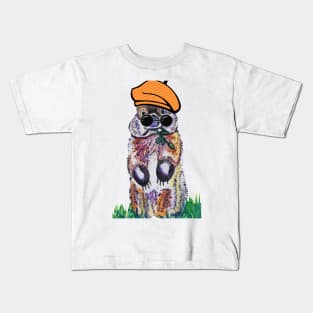 Artsy old groundhog Kids T-Shirt